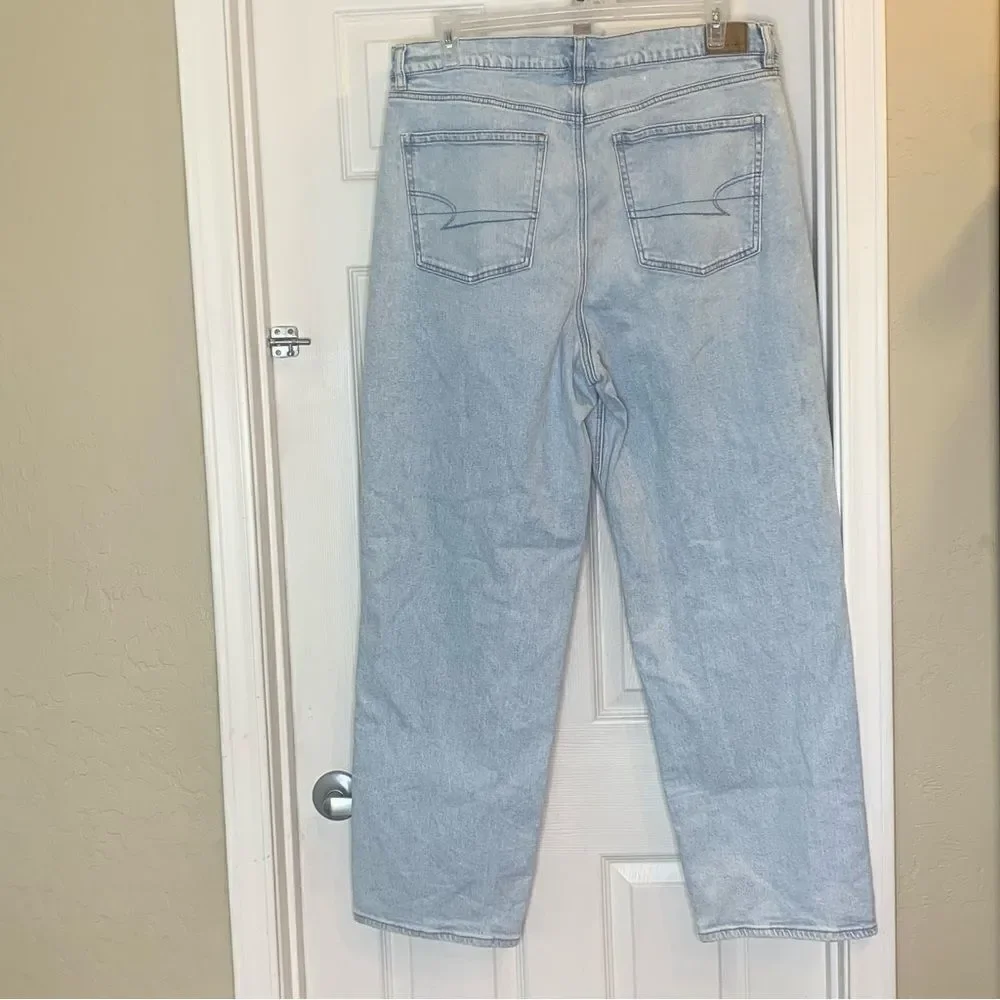 American Eagle Highest Rise Baggy Straight Jeans Size 18